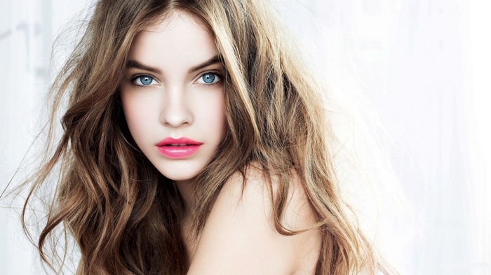 Barbara Palvin with blue eyes and blonde hair