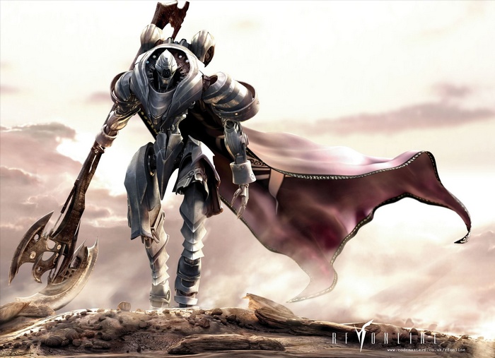 Robot warrior with axe and cape from RF Online