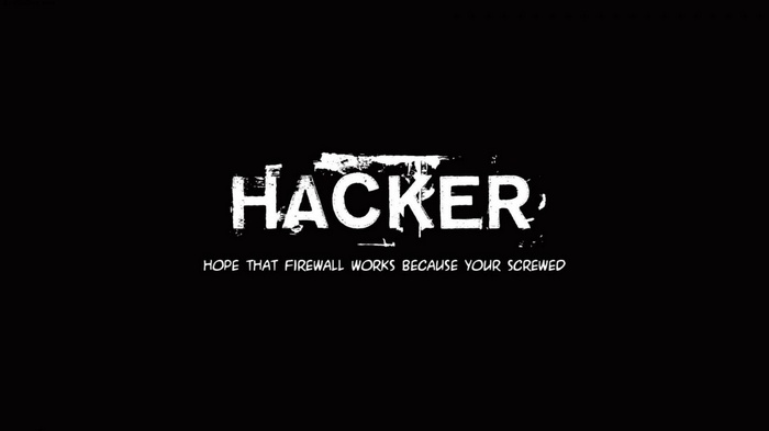 Hacker typography with a warning message