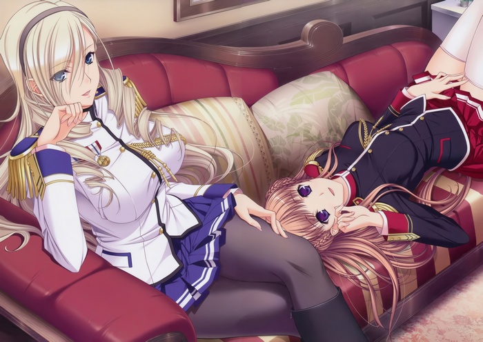 Walkure Romanze: Celia and Noel on a Couch