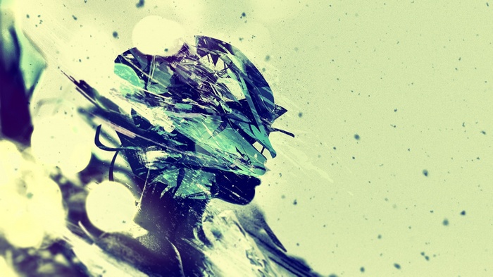 Abstract shattered face digital art
