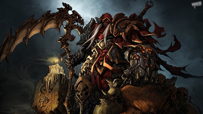 War from Darksiders holding a scythe