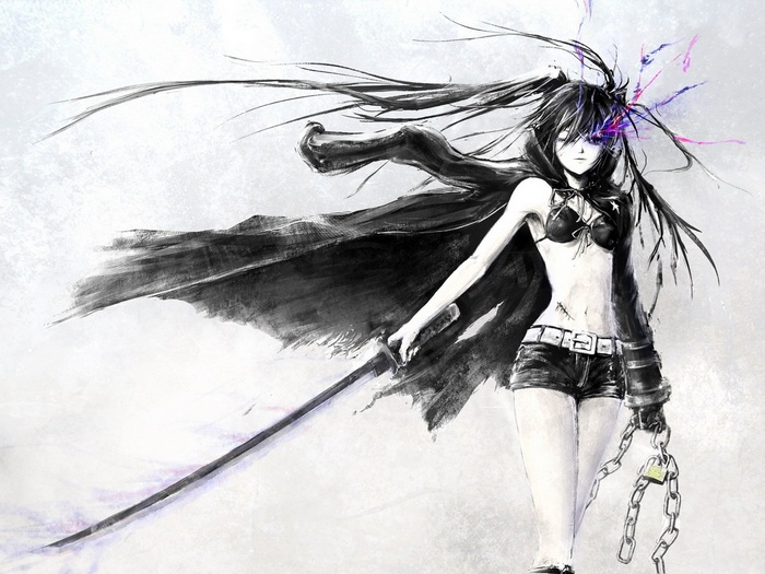 Black Rock Shooter with sword and chains