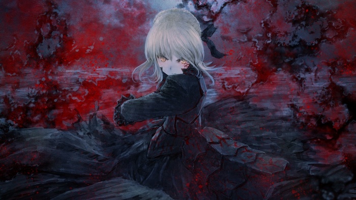 Saber Alter from Fate Series in dark setting