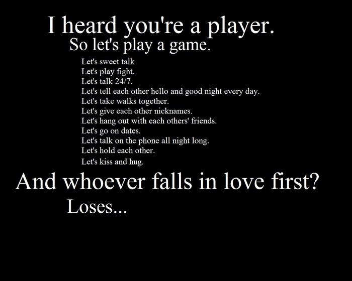 A quote about playing a game of love