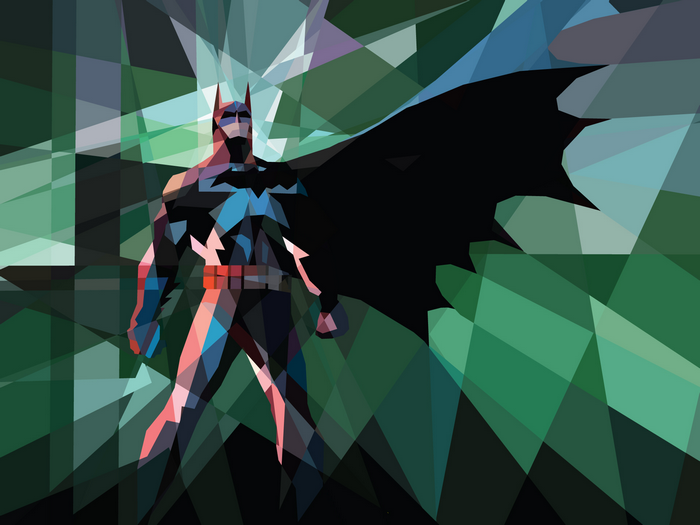 Batman in a geometric, abstract style