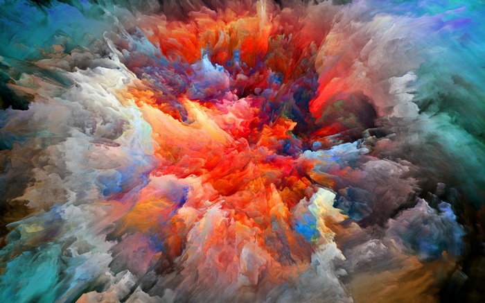 Explosion of colorful abstract digital art