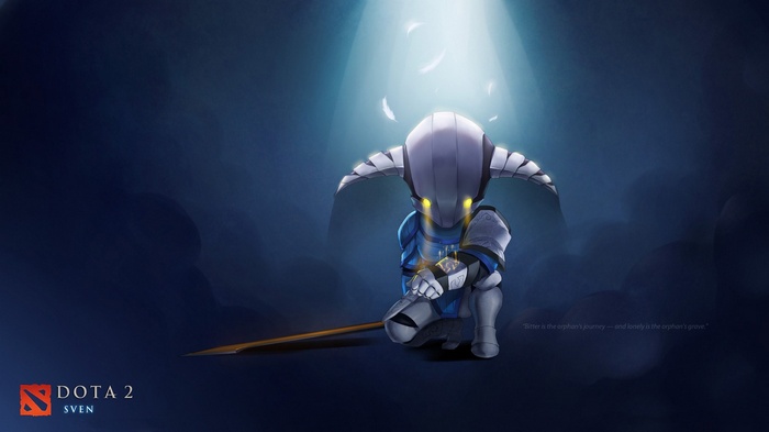 Dota 2 Sven kneeling with a spear