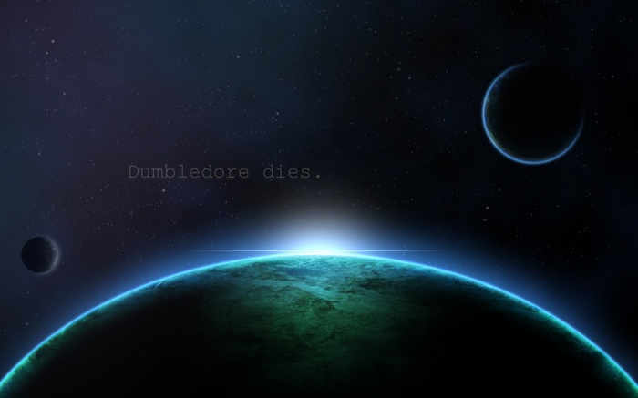 Dumbledore dies. Space planets and stars