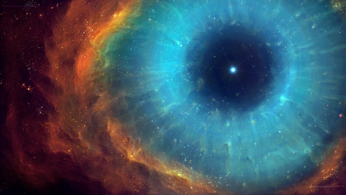 The Helix Nebula in Space Art