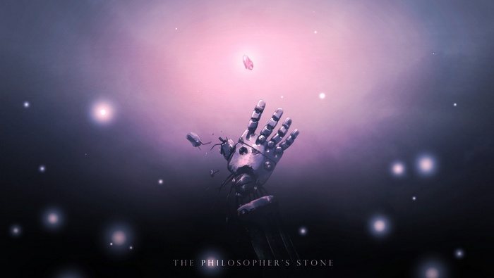 The Philosopher's Stone with a Prosthetic Hand