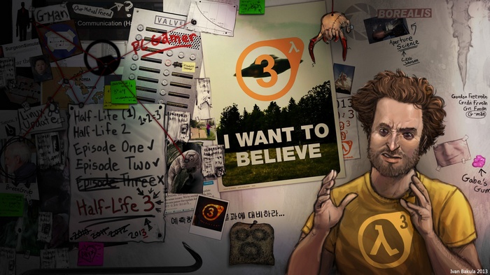 Gordon Freeman and Half-Life 3 Conspiracy Board