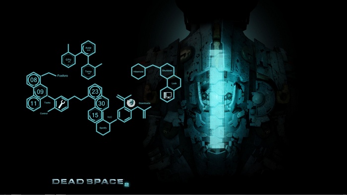 Dead Space 2 UI elements and character silhouette