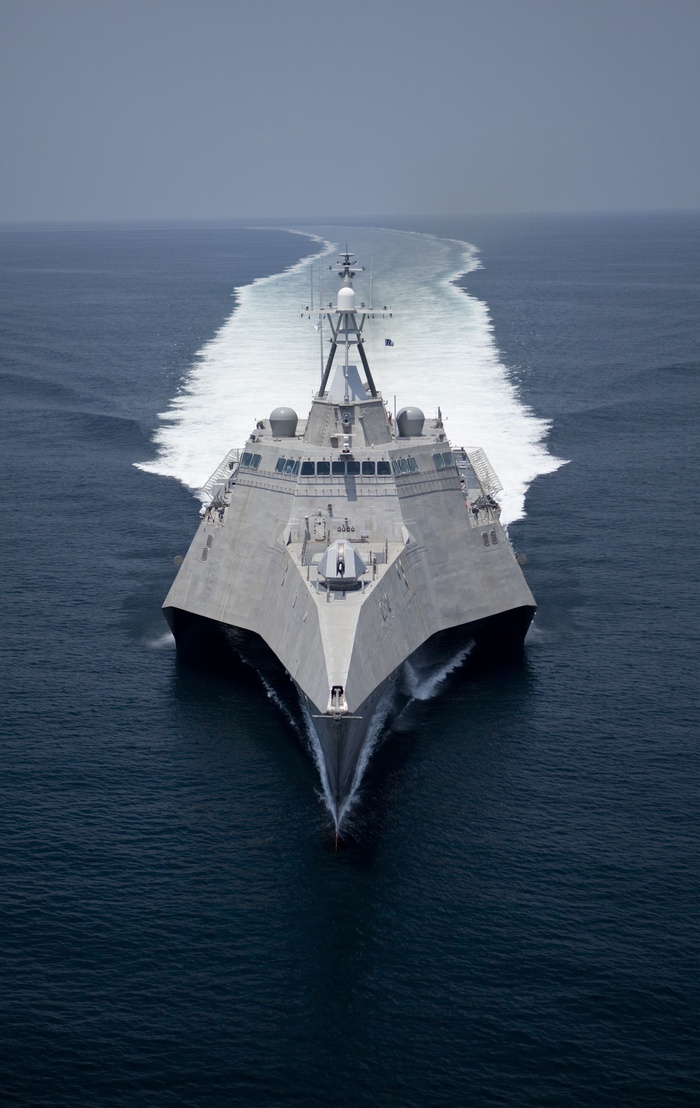 US Navy Littoral Combat Ship sailing at sea