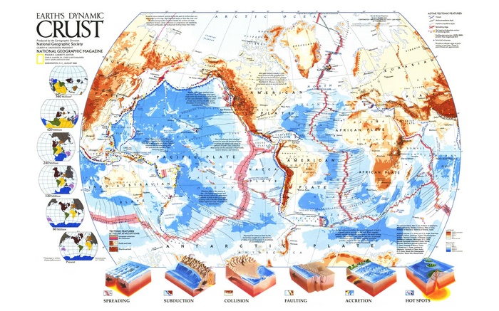 Earth's Dynamic Crust Tectonic Plate Map