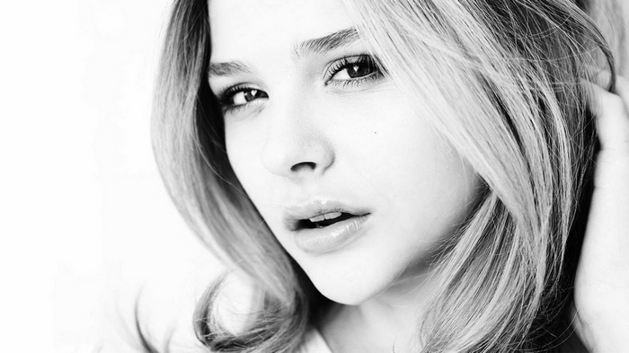 Chloë Grace Moretz monochrome portrait
