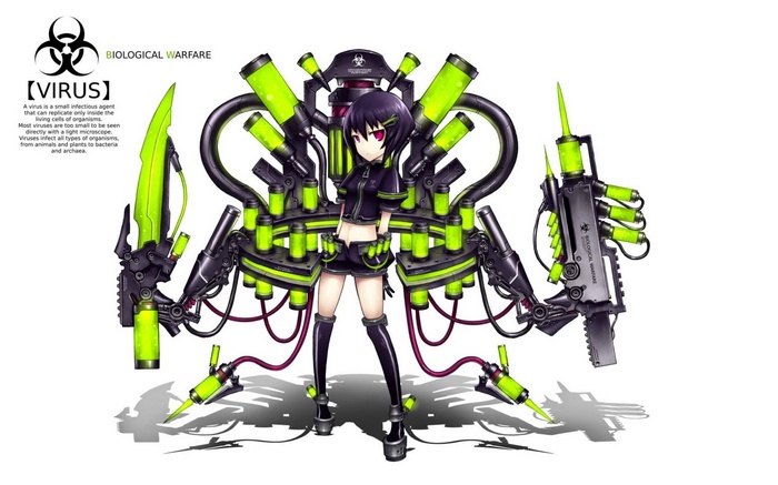 Anime Girl with Biological Warfare Equipment