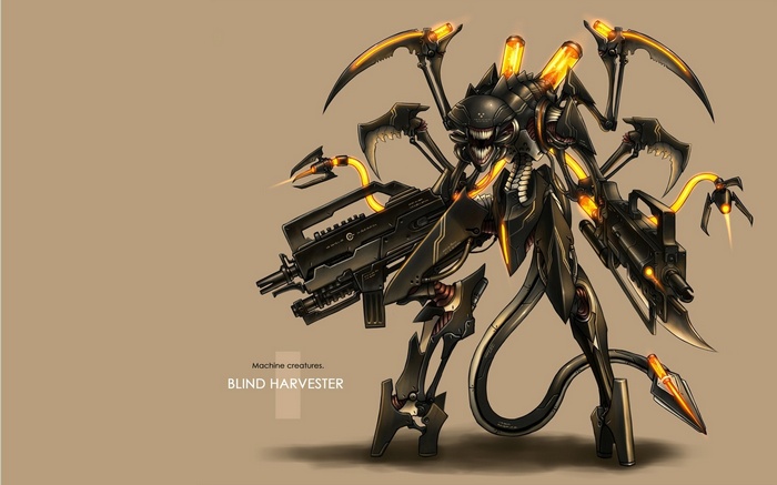 Machine creatures. BLIND HARVESTER.