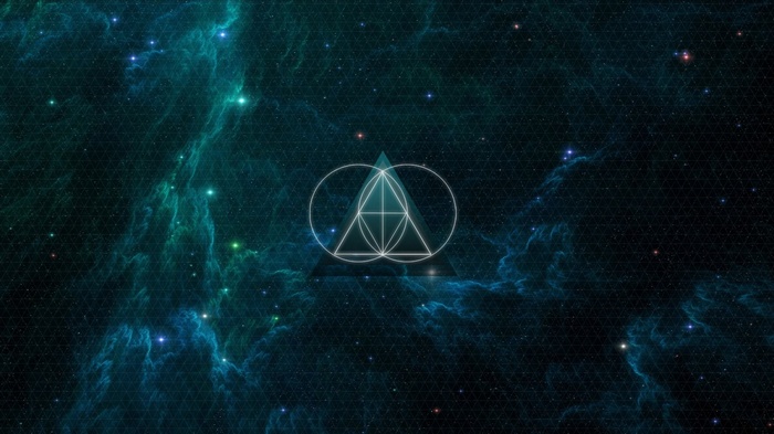 Sacred Geometry Nebula with The Glitch Mob Logo