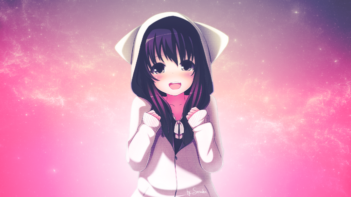 Anime girl with cat ears hoodie