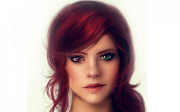 Portrait of a woman with heterochromia