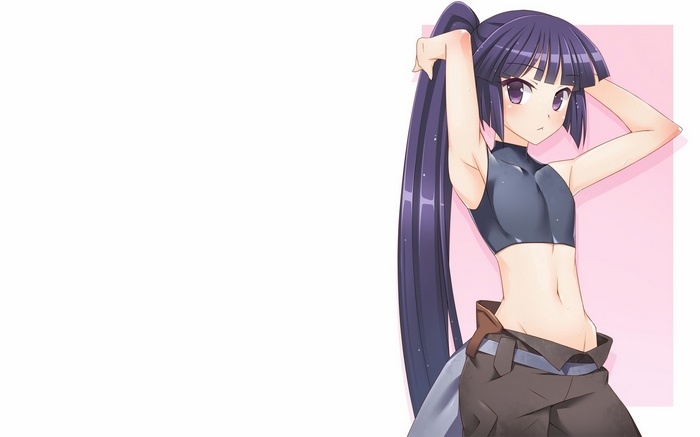 Akatsuki from Log Horizon with long purple hair