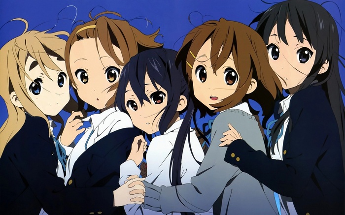 K-ON! Anime Girls Hirasawa Yui, Akiyama Mio, Tainaka Ritsu, Nakano Azusa, Kotobuki Tsumugi
