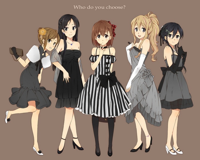 K-ON! girls in formal dresses