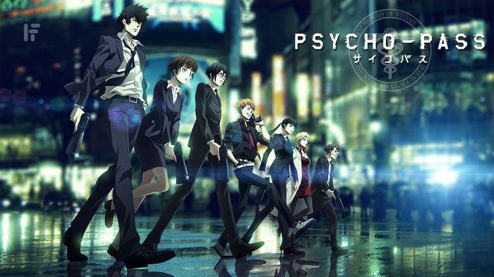 Psycho-Pass characters walking in a city at night