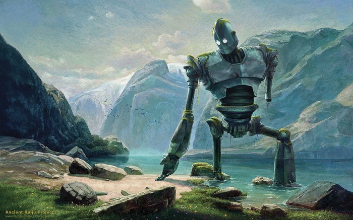 The Iron Giant in a Mountain Landscape