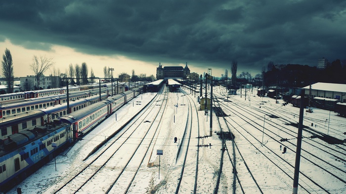 Haydarpaşa Train Station in Istanbul during winter