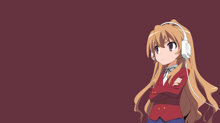 Aisaka Taiga from Toradora! wearing headphones