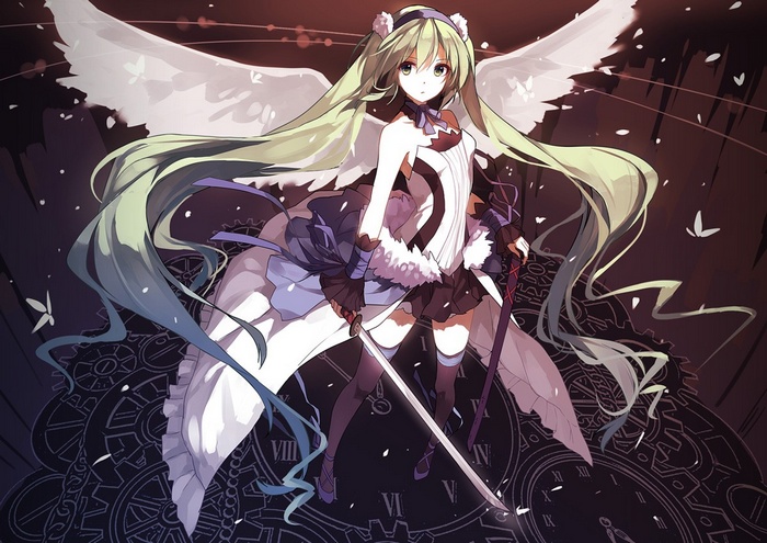 Hatsune Miku with Wings and Katana