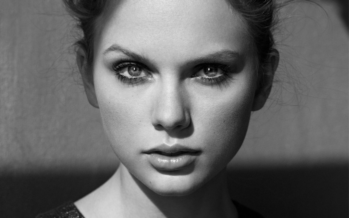 Taylor Swift monochrome portrait