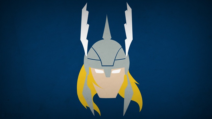 Minimalist Thor Helmet on Blue Background