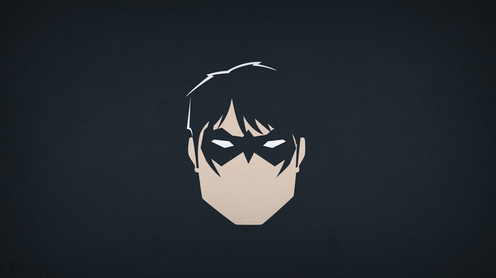 Minimalist Nightwing DC Comics character portrait