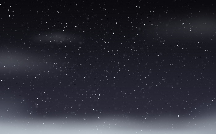 Minimalist dark blue background with falling snow