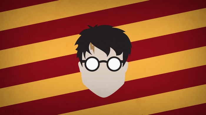 Harry Potter with lightning scar on striped background