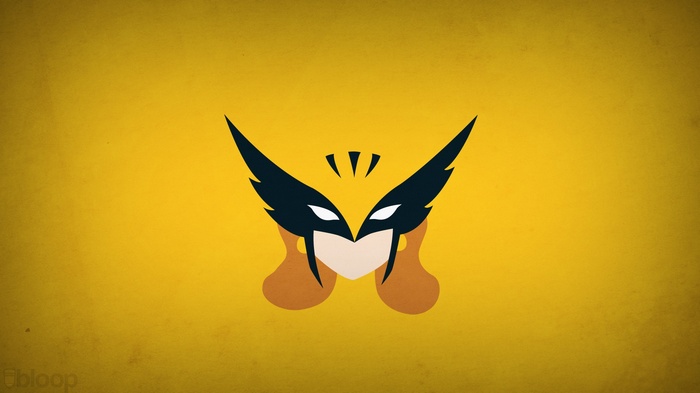 Minimalist Wolverine Mask on Yellow Background