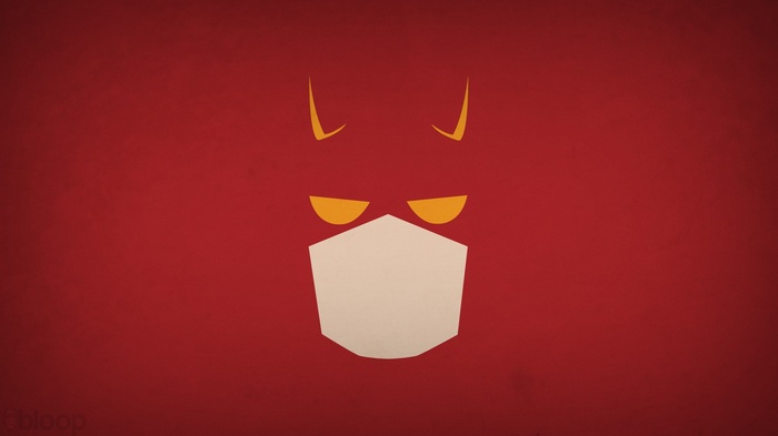Minimalist Daredevil Mask on Red Background