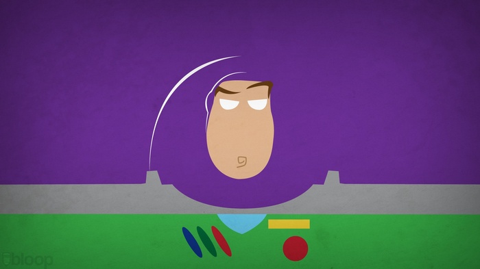 Buzz Lightyear from Toy Story in minimalist style
