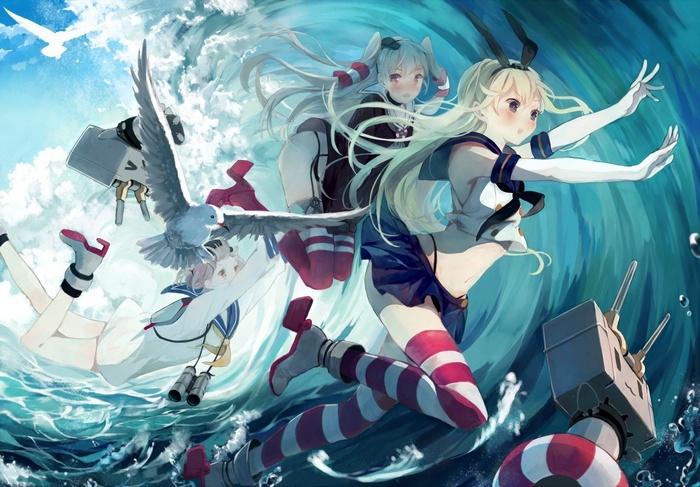 Kantai Collection Girls in a Turbulent Sea
