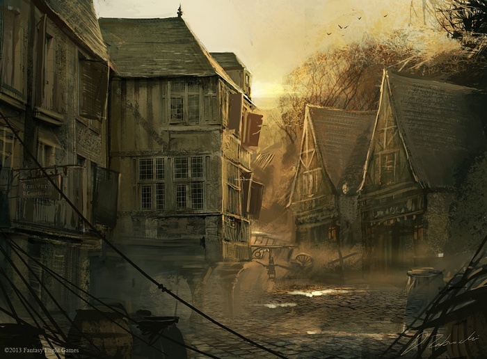 Fantasy Village Street by Darek Zabrocki