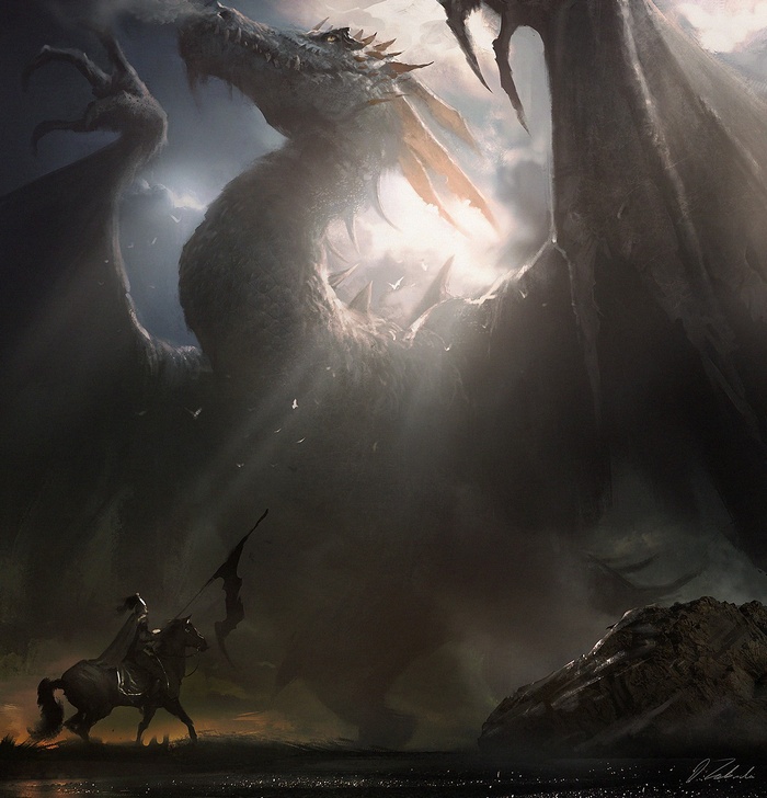 Dragon and Knight by Darek Zabrocki