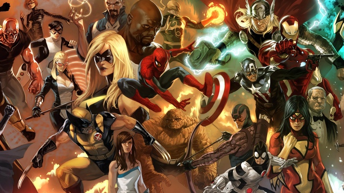 Thor, Iron Man, Marvel Comics, Thing, Hawkeye, Black Widow, Iron Fist, Spider-Man, Ms. Marvel, Captain America, Spider Woman, Wolverine