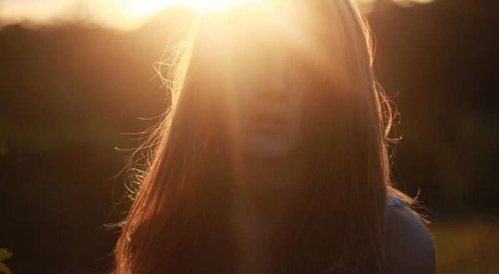 Girl in golden sunlight