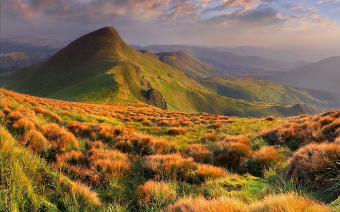 Mountain landscape in Ukraine during fall