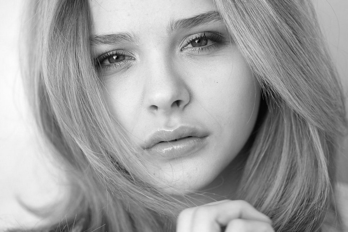 Chloë Grace Moretz monochrome portrait