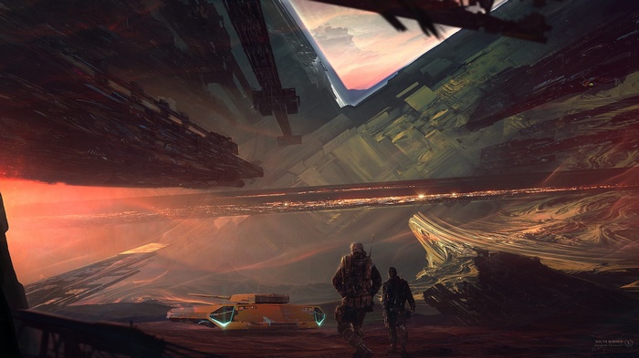 Kuldar Leement science fiction scene with tank