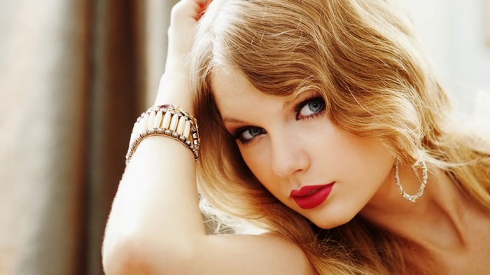 blue eyes, blonde, celebrity, women, bracelets, Taylor Swift, face, singer